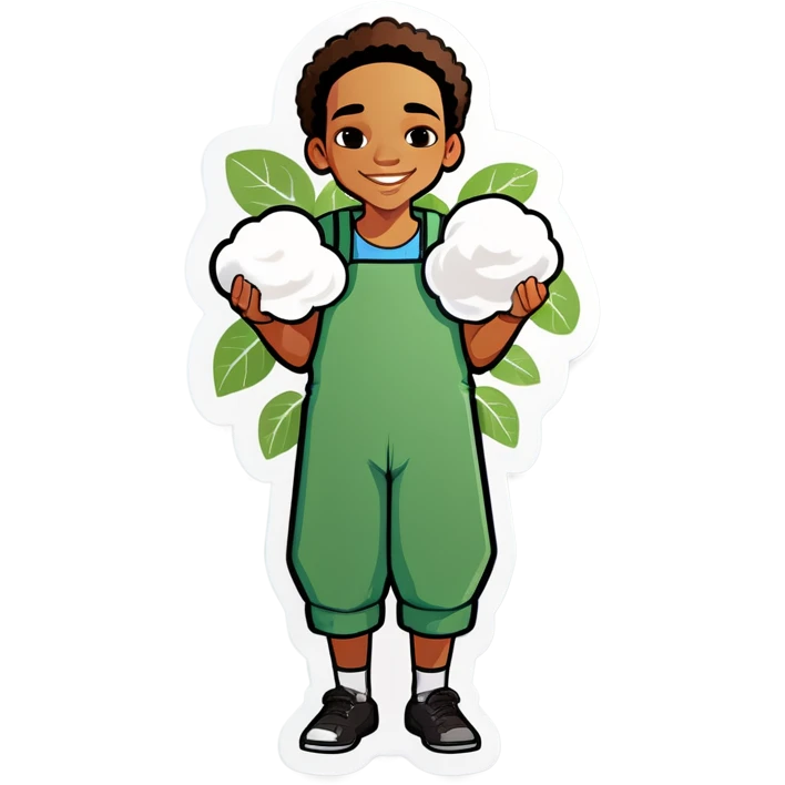 Light skin picking cotton emoji