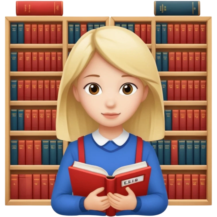 Девушка, которая готовится к IELTS с книгами от Cambridge emoji