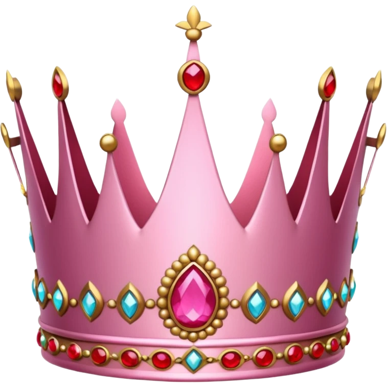 pink crown with red gems emoji