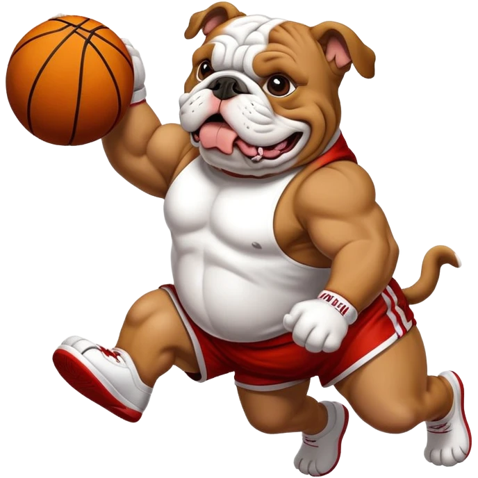 Bulldog dunking a basketball  emoji