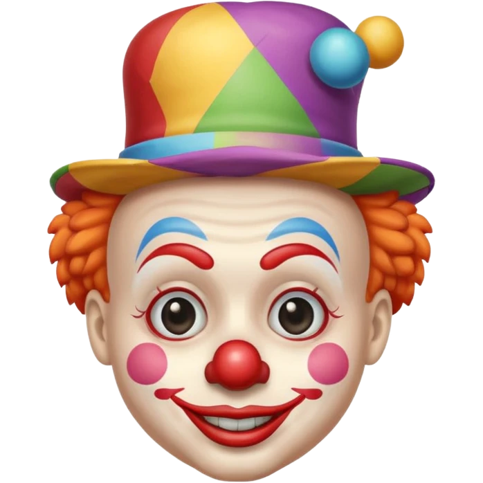 Clown with tiny colorful hat emoji