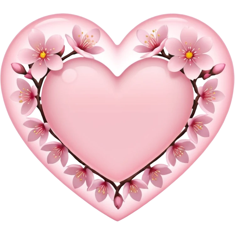 sakura heart with a soft pink glow emoji