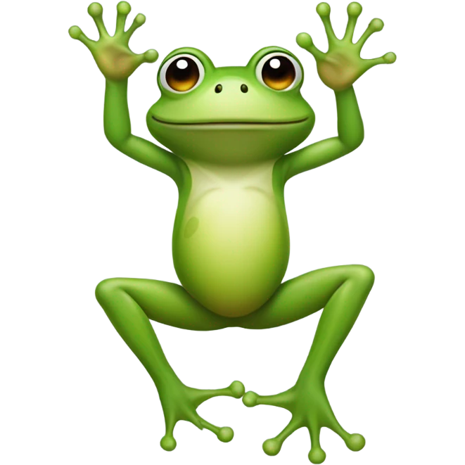 Frog giving a peace sign emoji