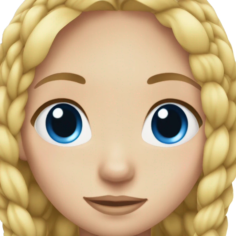 girl blue eyes blond hair braids emoji