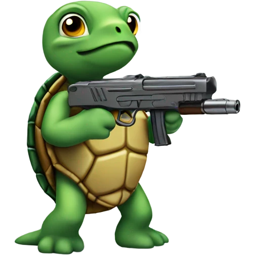 Turtle with a gun  emoji