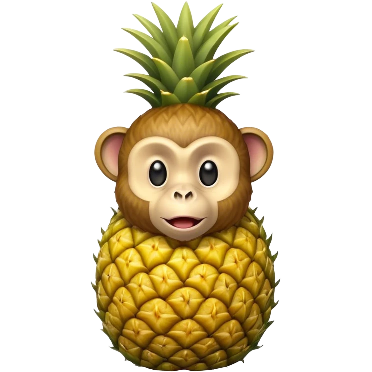 Monkey carved into pineapple  emoji