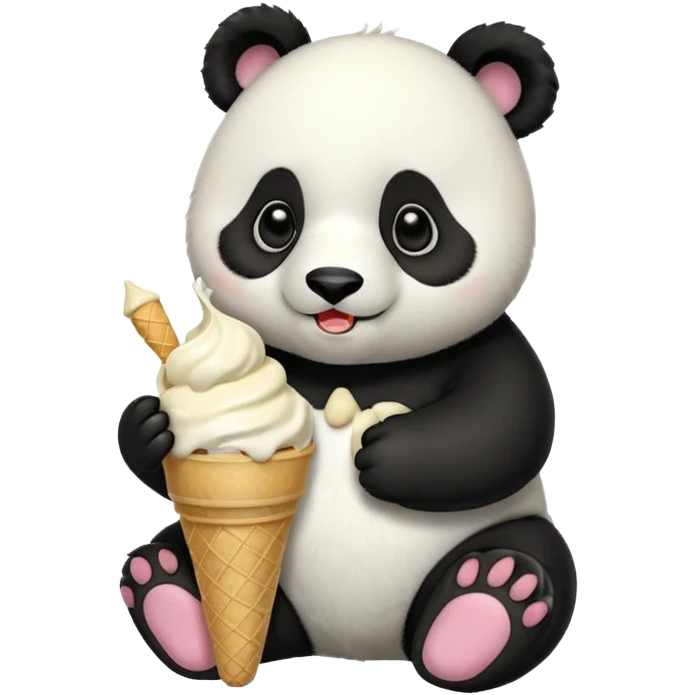 Panda eating ice cream emoji