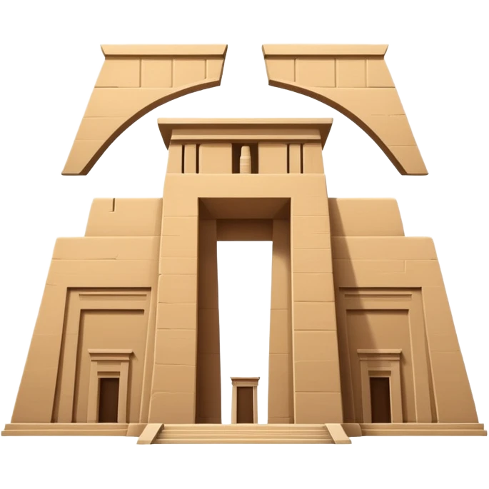 Edfu Temple in Egypt, simplified ancient Egyptian temple, sandstone color, iconic pylon entrance, minimal details emoji