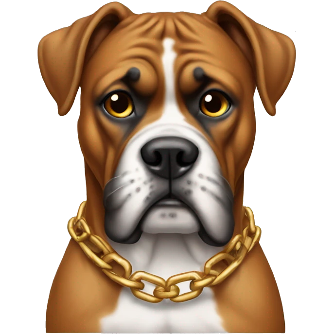 Boxer dog wearing chain emoji