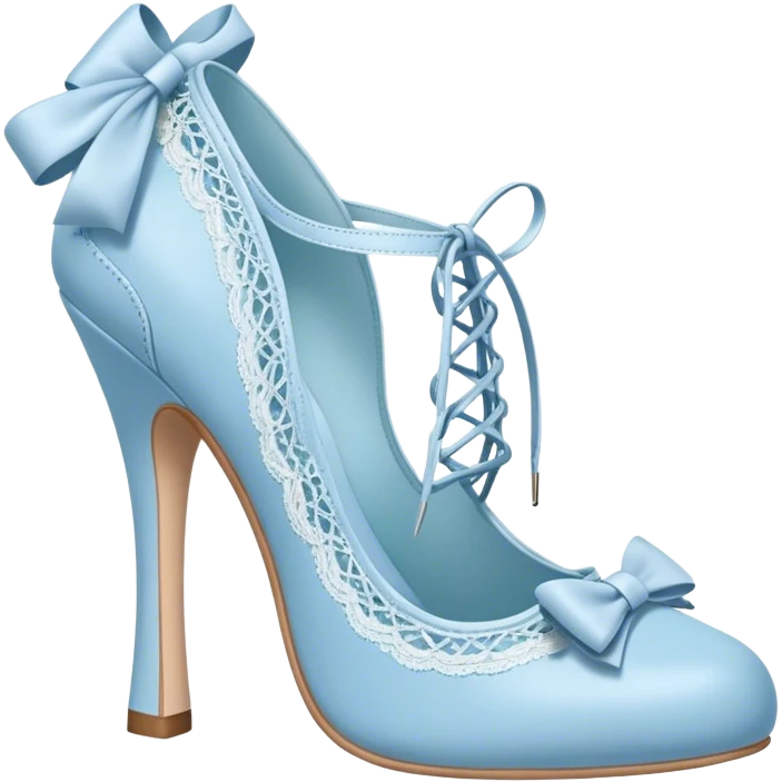 pastel blue heel with bow lace up emoji