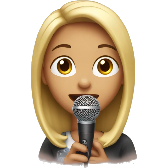 girl singing with a mike emoji