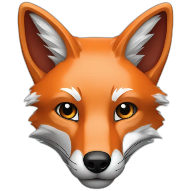 "grey red fox with blue and orange accents probing a circuit" emoji