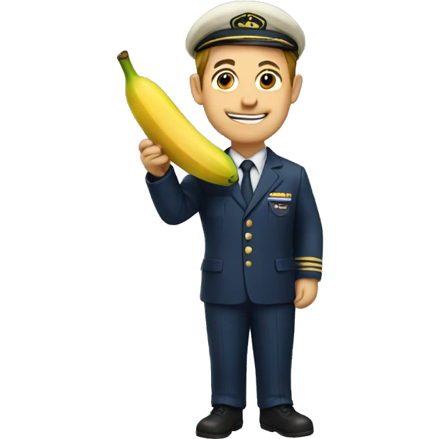 pilot holding a banana emoji