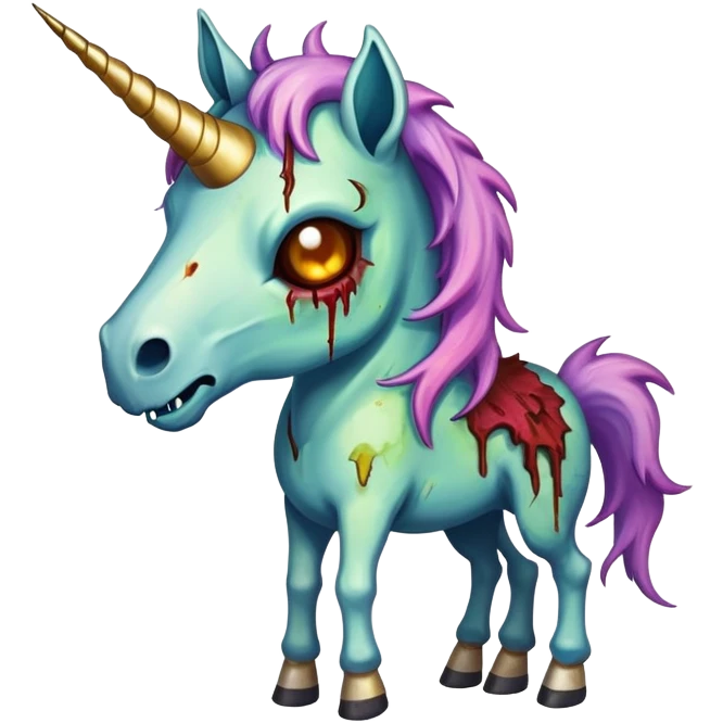 Beautiful Zombie unicorn emoji
