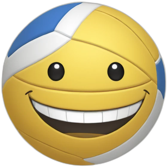a volleyball with a smile emoji