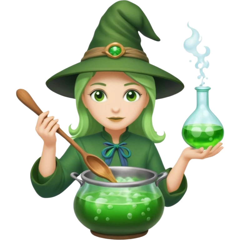 green witch cooking potion emoji