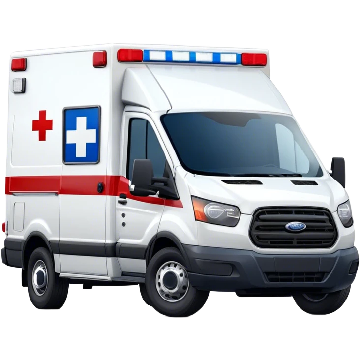 Ambulance - Ford Transit 350 (Model Year: 2021) (Iconic colour: White with red and blue lights) emoji