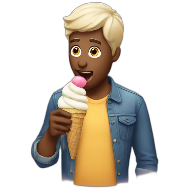 man licking ice cream emoji
