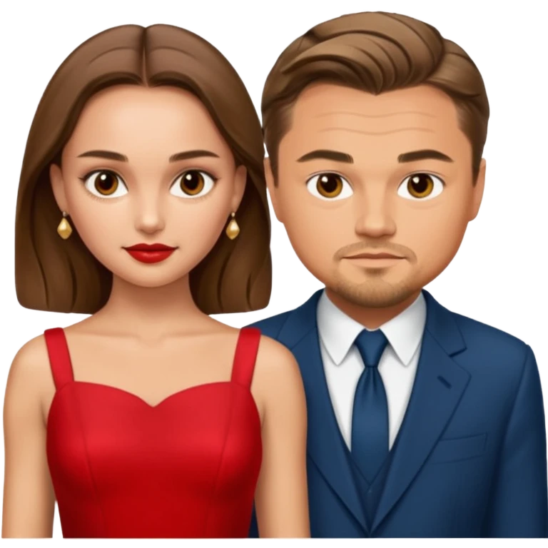 leonardo di caprio and Natalie Portman in a red dress emoji