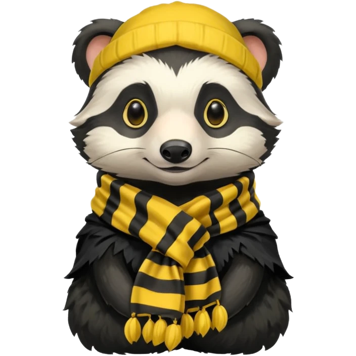 hufflepuff badger with hogwarts scarf emoji