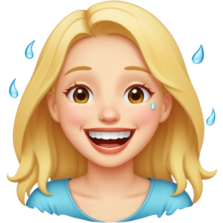 Girl laughing with the tears emoji