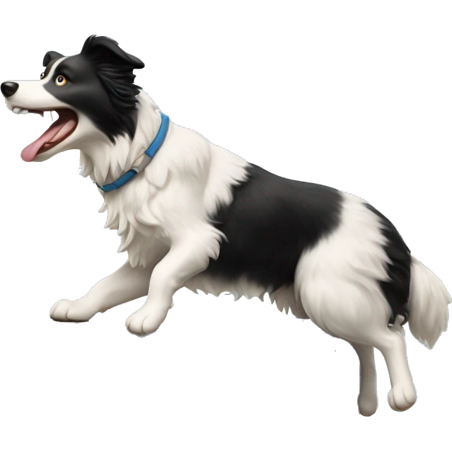 Border collie jumping over anvil emoji