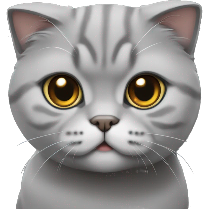 Grey Scottish fold cat  emoji