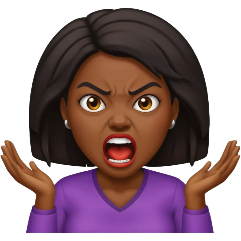 angry shouting black woman emoji