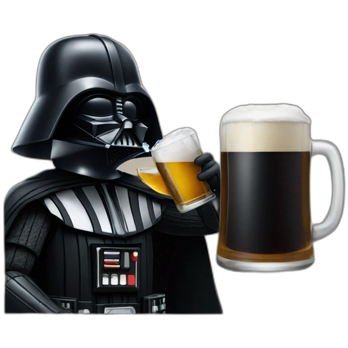 Vader drinking beer emoji