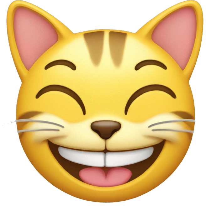 giggling cat yellow emoji