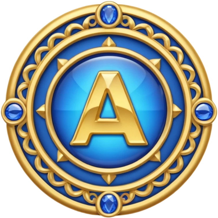 Create a custom emoji badge featuring a stylized, glossy letter “S”. Style it after the Challenger rank from League of Legends. Use gold & sapphire blue colors, radiant glow effects, and a majestic, high-prestige frame.
 emoji