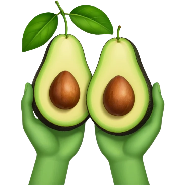 hands holding a small avocado emoji