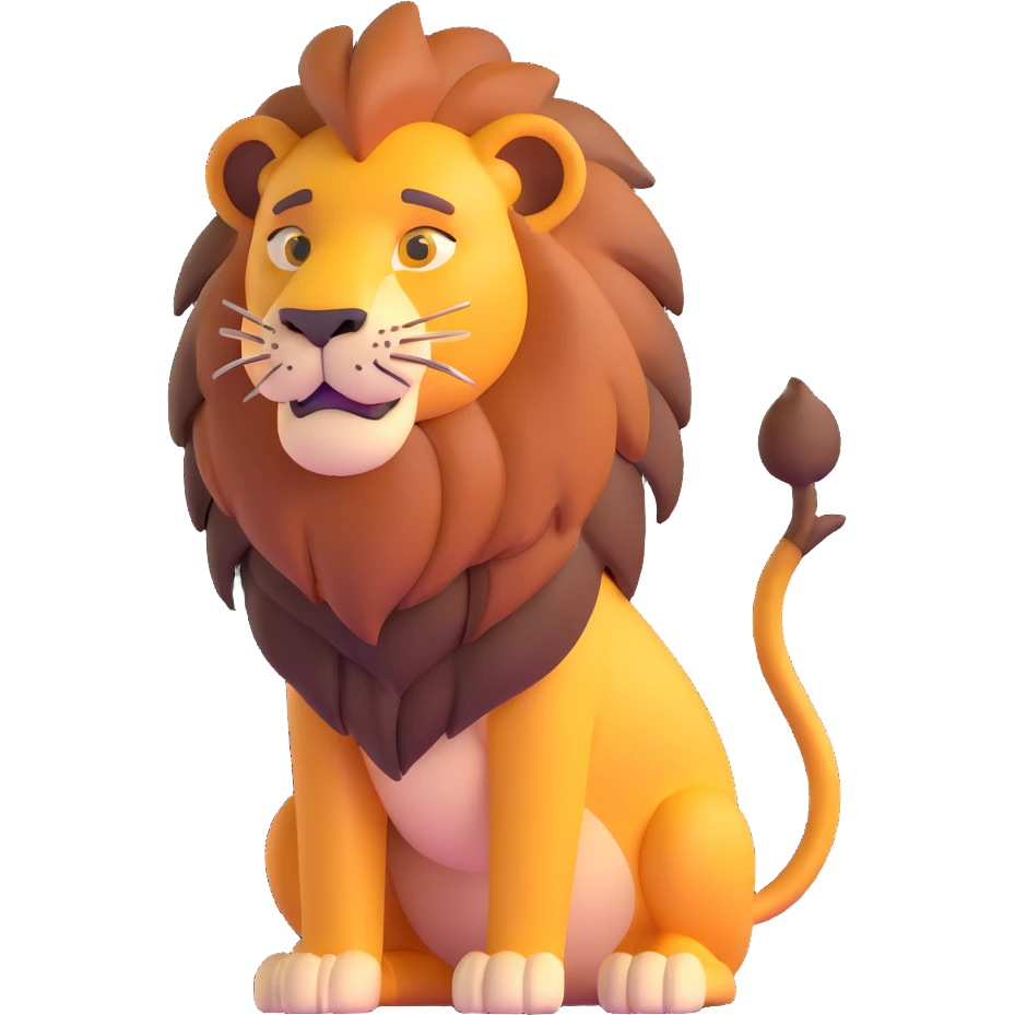flirtatious lion looking sideways with suggestive expression emoji
