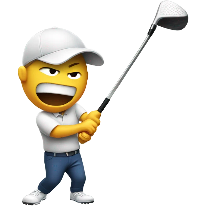 Angry golfer breaking a golf club emoji