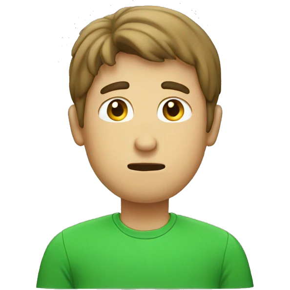 Guy with green t-shirt face palm emoji