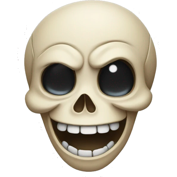 skull laughing with tears in the eyes emoji