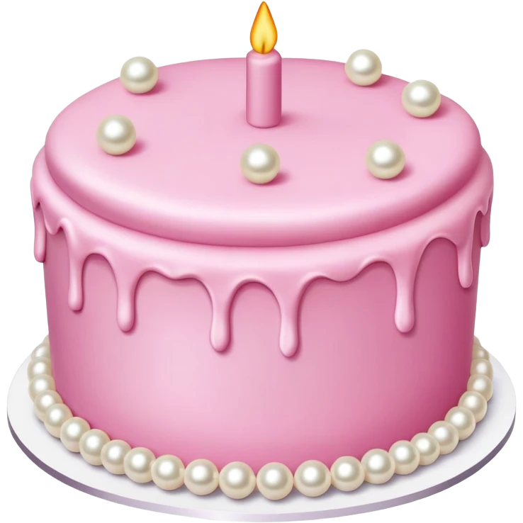 pink cake decorated with pearls emoji