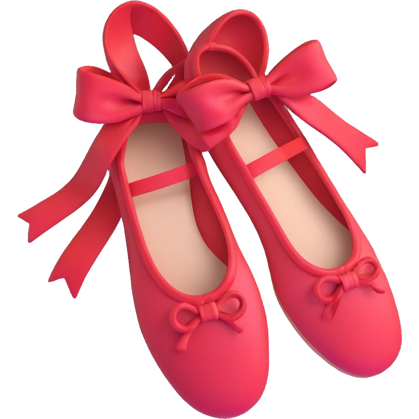 red ballet shoes with bow emoji