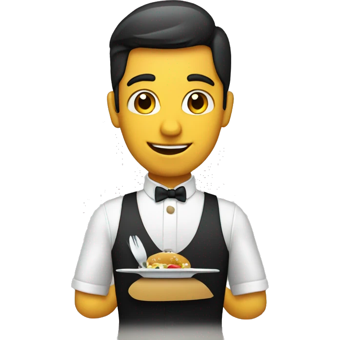 waiter with menu emoji