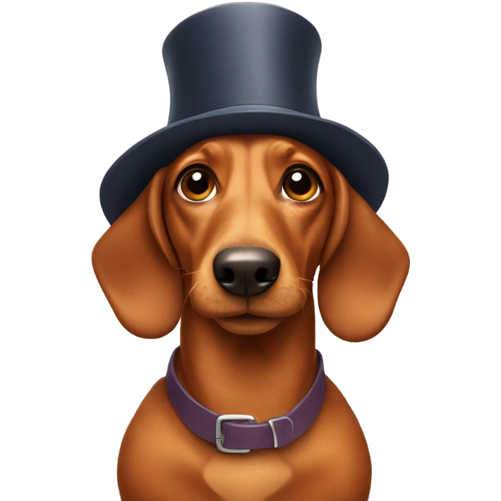 Wiener dog wearing hat emoji