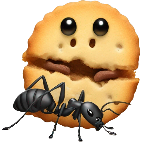 Ant eating a biscuit  emoji