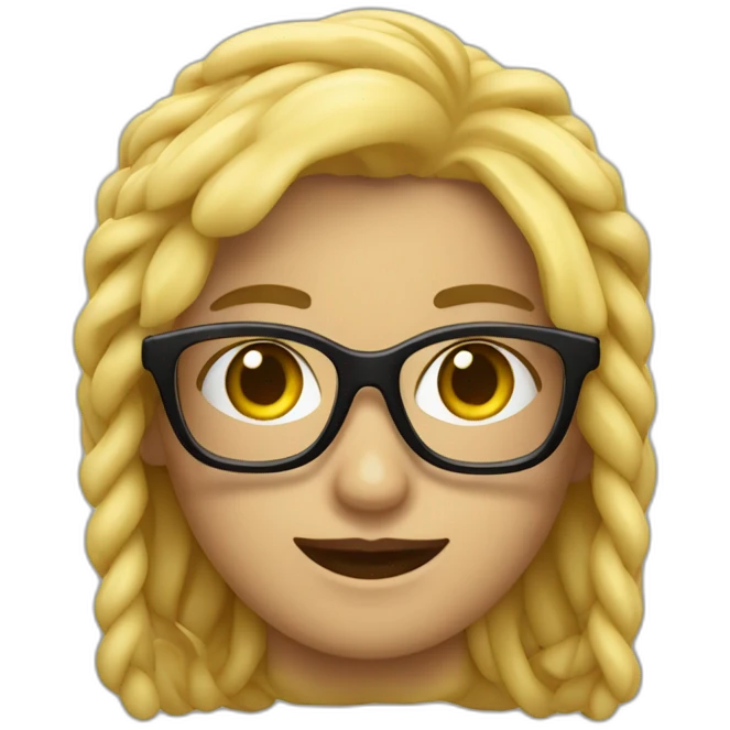 Rubia con gafas de pasta negra emoji