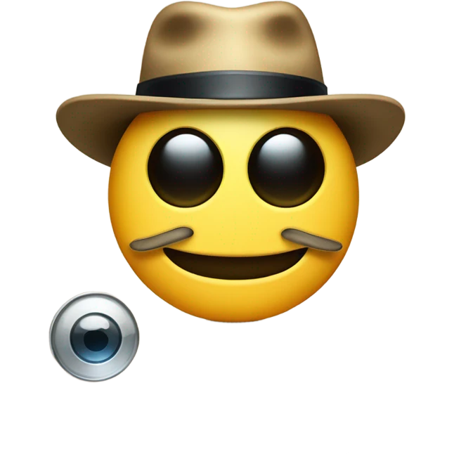 Smiley face with fedora and monocle emoji