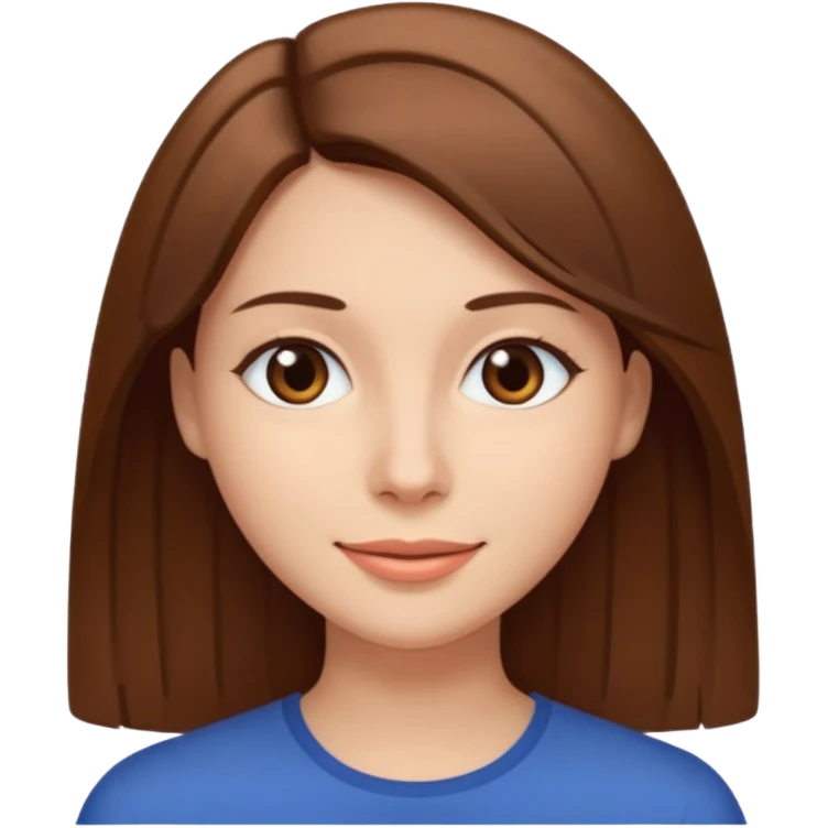 Woman with brown straight hair emoji