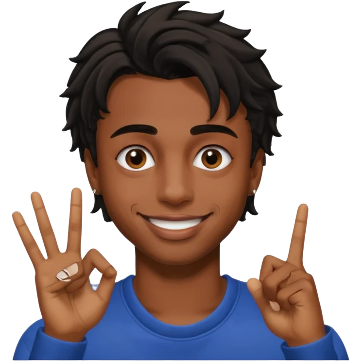 Playboi carti hand sign in front of face emoji