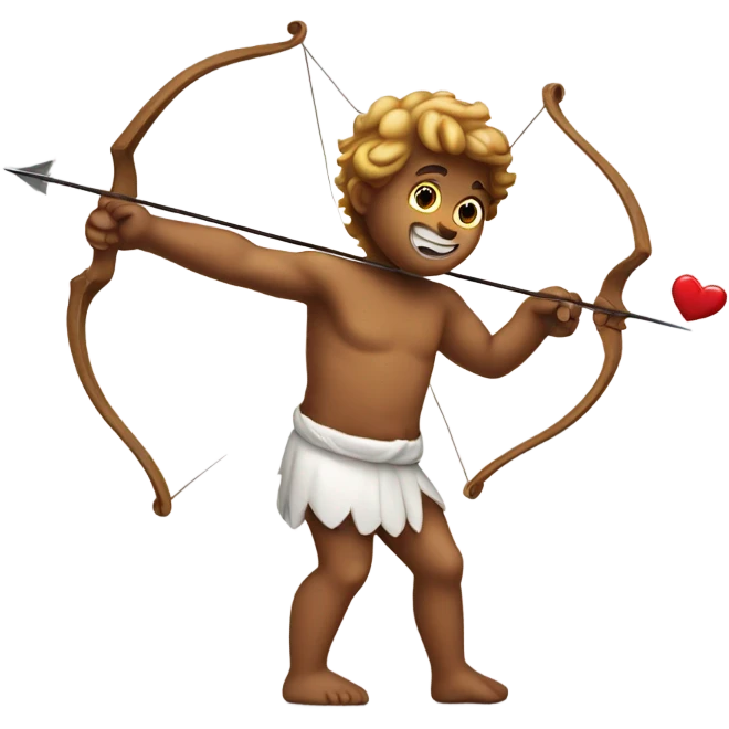 Cupid firing his heart bow emoji