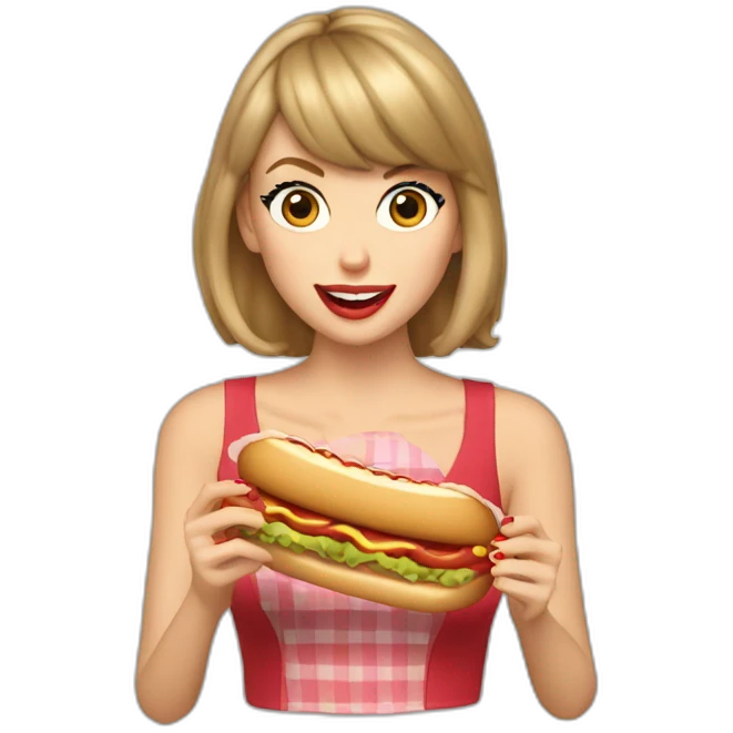 taylor swift comiendo hot dog emoji