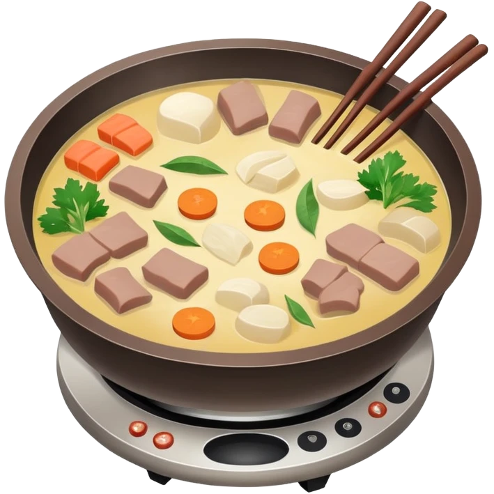Muted color Chinese hotpot with subtle tones emoji
