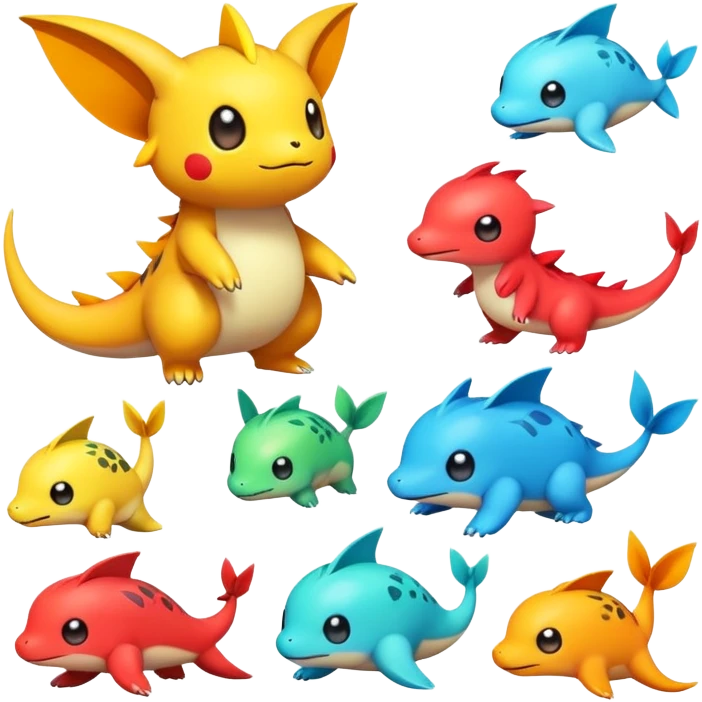 Randomly colored chibi Fakémon-creature emoji