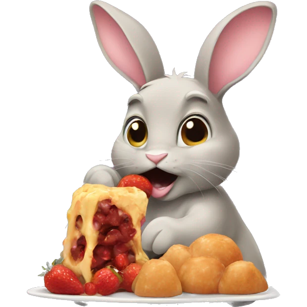 Bunny eating a Carrie  emoji